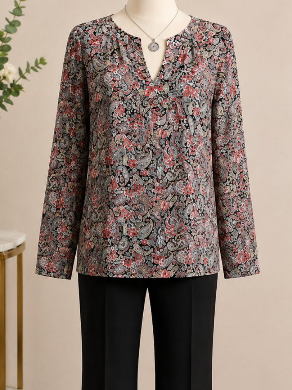 SeSe Code Paisley Long Sleeve Blouse – Size L